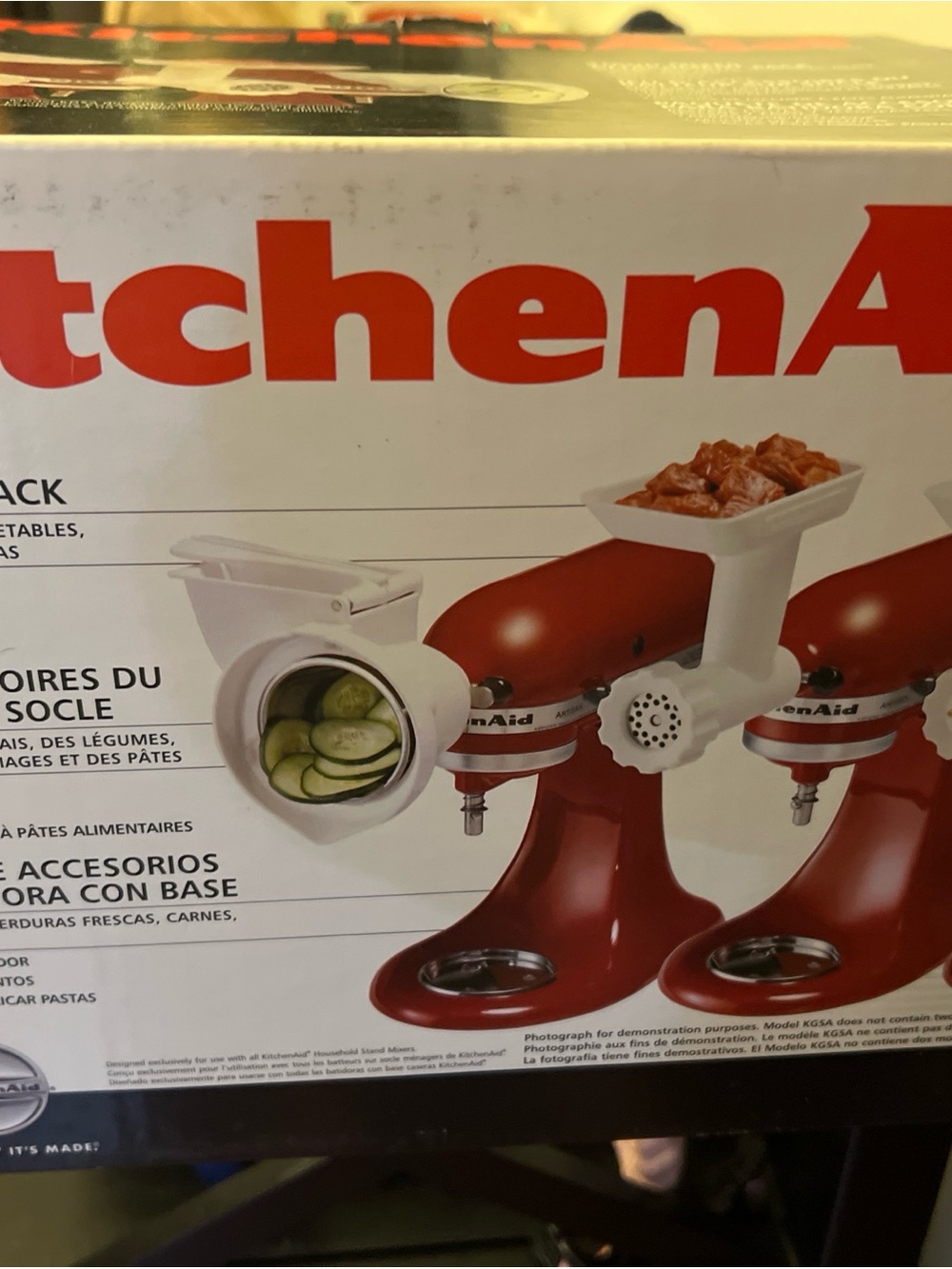 KitchenAid Red Food Grinder & Slicer Attachment for Stand Mixers3 piece